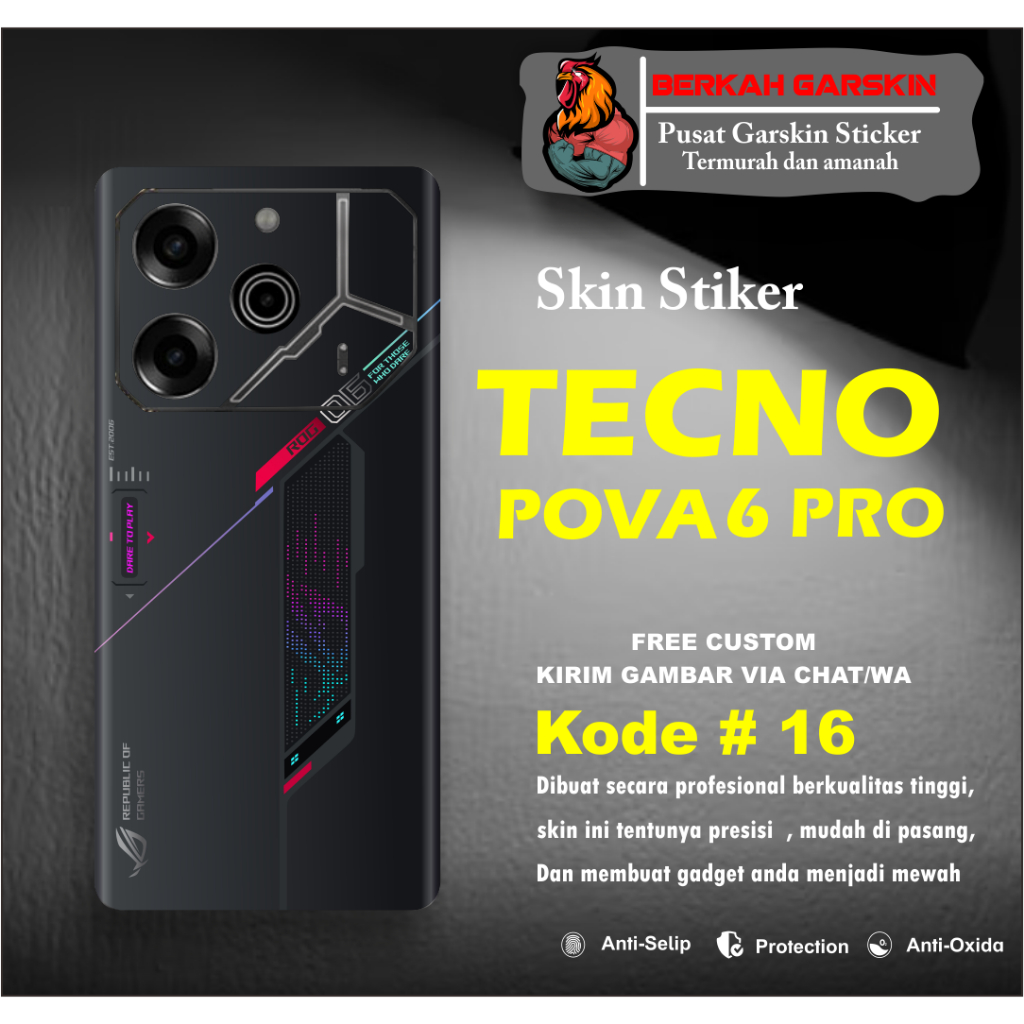 เนื ้ อหา 2 ชิ ้ น ] สติ ๊ กเกอร ์ Garskin Techno Pova 6 pro Motif 01-05 สามารถขอรูปภาพได ้