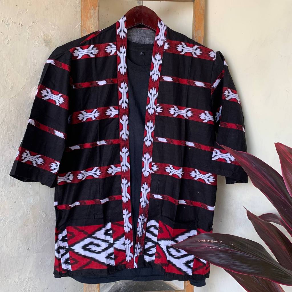 KIMONO CARDIGAN ETHNIC UNISEX TOP OUTER KIMONO การ์ดยาว CARDIGAN ETHNIC WOVEN BATIK CASUAL ผู้ชายผู้