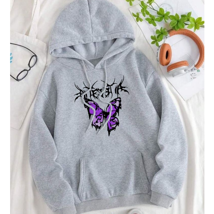 HOODIE BUTTERFLY SWEATER ผู้หญิง GRAFFITI UNISEX TREND