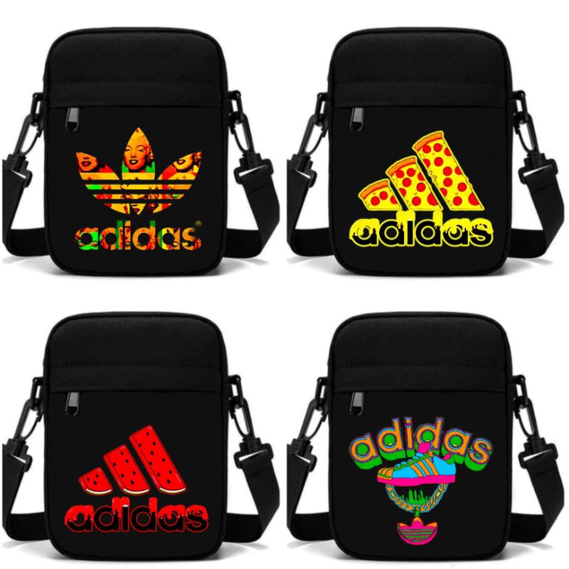 Hitam Distro Black Sling Bag 100 % Cordura Canvas/Adidas Sport Sling Bag หรือไหล ่ Clutch Bag/Adidas Mini Sling Bag
