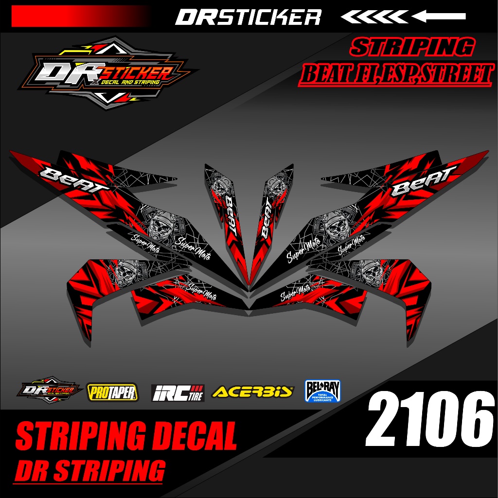 2106 สติกเกอร์ Striping SemiFull Beat Fi Street, Esp 2016 2017 2018 2019 Supermoto Design