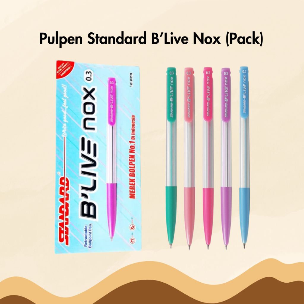 ปากกามาตรฐาน B-Live Nox 0.3 มม. 1 แพ็ค มี 12 ปากกาลูกลื่น