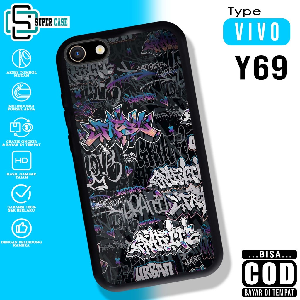 VIVO Y69 SuperCase Motif Case [GRF] เคสมือถือกระจกเคลือบเงาแบบกําหนดเอง Softcase กระจกเคลือบเงา CAN 