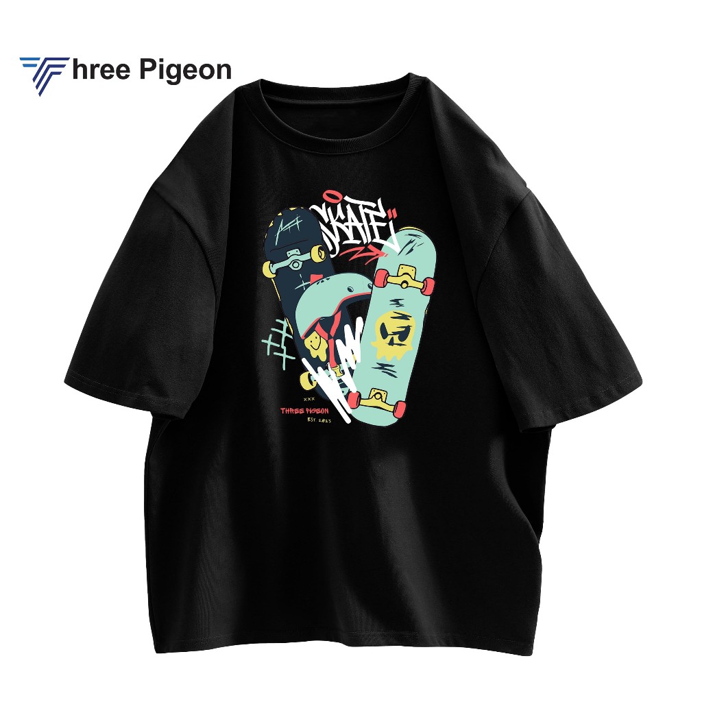 Three Pigeon T-Shirt - Skate เสื้อยืด Unisex สําหรับผู้ชายและผู้หญิง