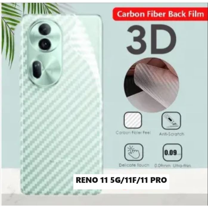 OPPO RENO 11 5G 11F 11 PRO 8 4G 8 5G 8Z 5G 8 PRO 5G 7 5G 7 4G 7Z 5G ANTI-SCRATCH BACK CARBON SKIN CA