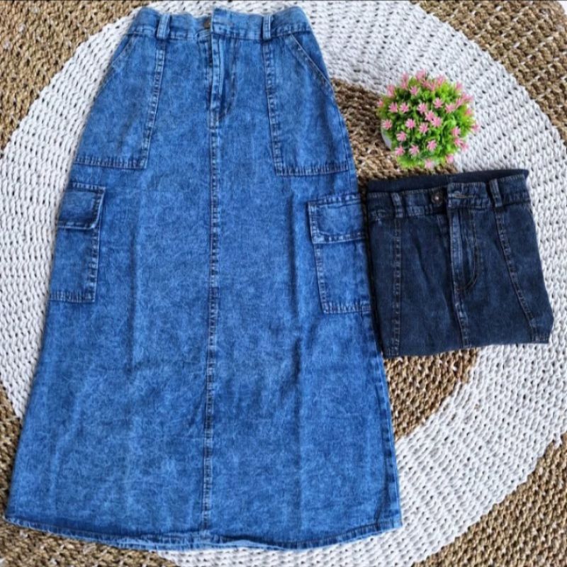 GIRLS CARGO JEANS SKIRT AGE (7-14 ปี) GIRLS SKIRT