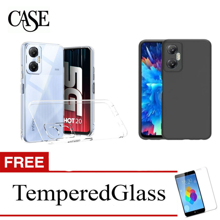 เคสนิ่มสําหรับ Infinix Hot 20 5G 2022 - X666 - 6.58 นิ้ว - ฟรีกระจกนิรภัย