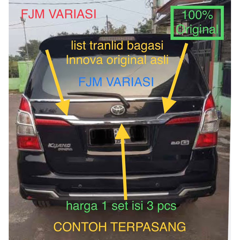 Garnish LIST LIS CRHOME TRUNKLIT ท้ายรถ TOYOTA INNOVA INOVA 2014 2015 ต้นฉบับต้นฉบับ