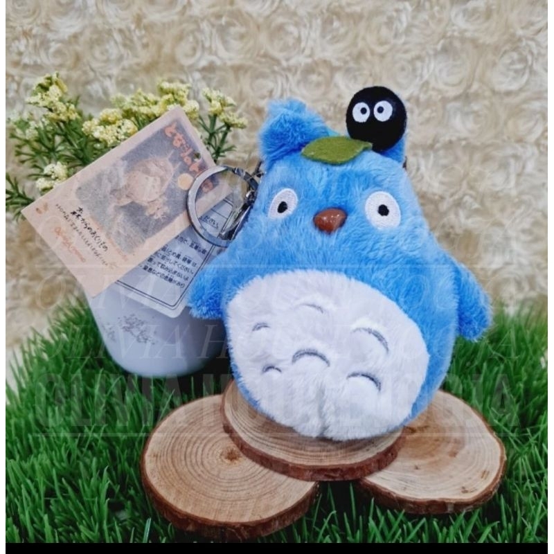 GANTUNGAN Blue Totoro พวงกุญแจตุ๊กตา Blue Totoro พวงกุญแจตุ๊กตาแท็กขนสัตว์