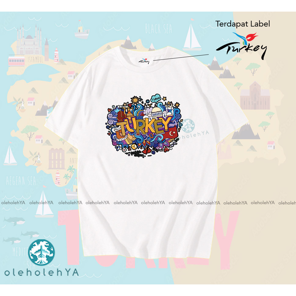 ประเภท 1 ตุรกี - ISTANBUL TURKEY SOUVENIR เสื้อยืด PREMIUM TAG LABEL MADE IN TURKEY - TURKEY SOUVENI