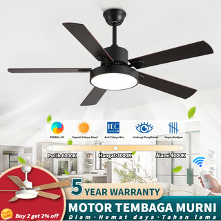 Lampu Kipas Angin Gantung Plafon 42/52 inch remote 3warna/6kecepatan Kipas angin ruang tamu Kipas angin gantung plafon ruang makan kamar tidur COD A70