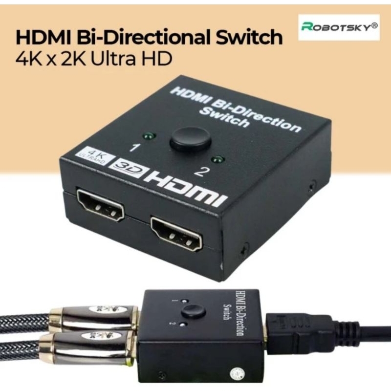 HDMI Bi-Directional 2x1 Switch 3D V1.4 - สีดํา