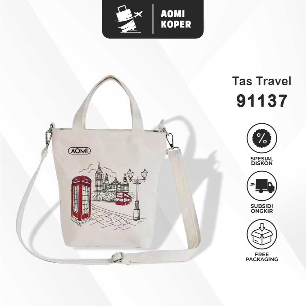 AMI Canvas Travel Tote Bag Aomi 91137