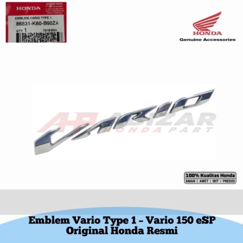 86031-K60-B90ZA Emblem Vario Type 1 – Vario 150 eSP Original Honda Official