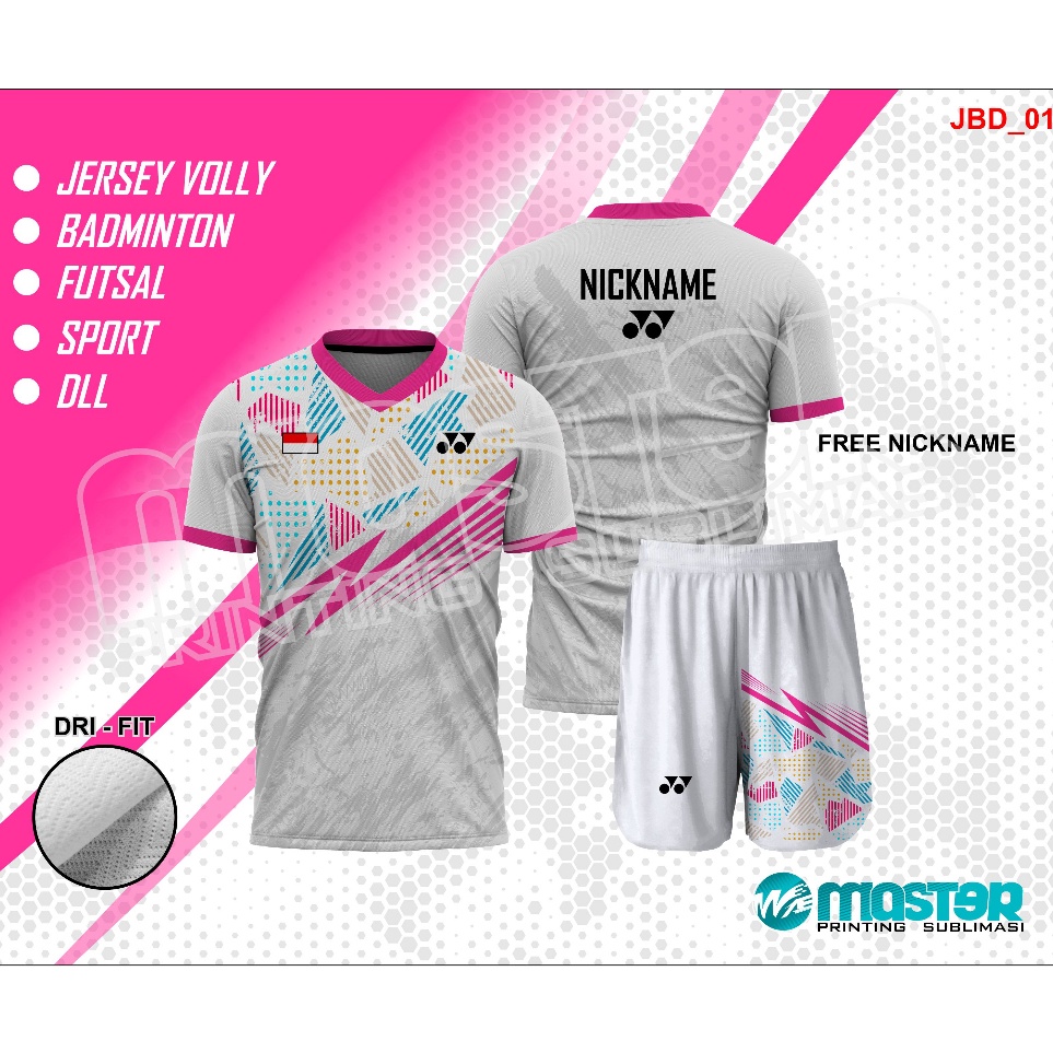 CODE X27U CUSTOM BADMINTON JERSEY TABLE TENNIS VOLLEYBALL FUTSAL BADMINTON JBD11