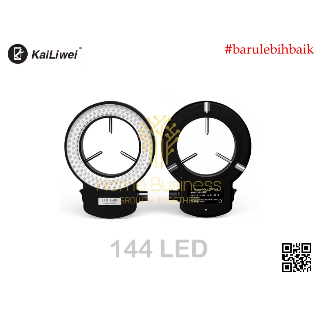 KAILIWEI ไฟวงแหวน LED กล้องจุลทรรศน์โคมไฟปรับ 144 LED