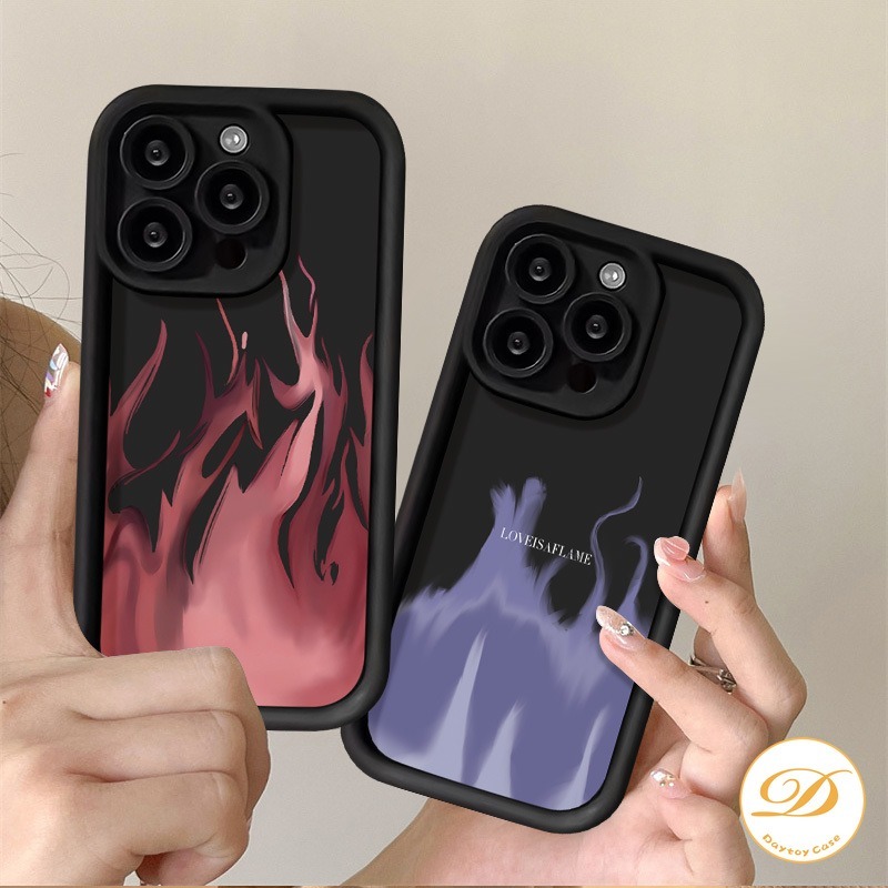 MATA MERAH Cool แฟชั่นสีแดง Blue Fire Soft Case สําหรับ OPPO A58 A17K A15 A57 A17 A54 A38 A16 A5s A1