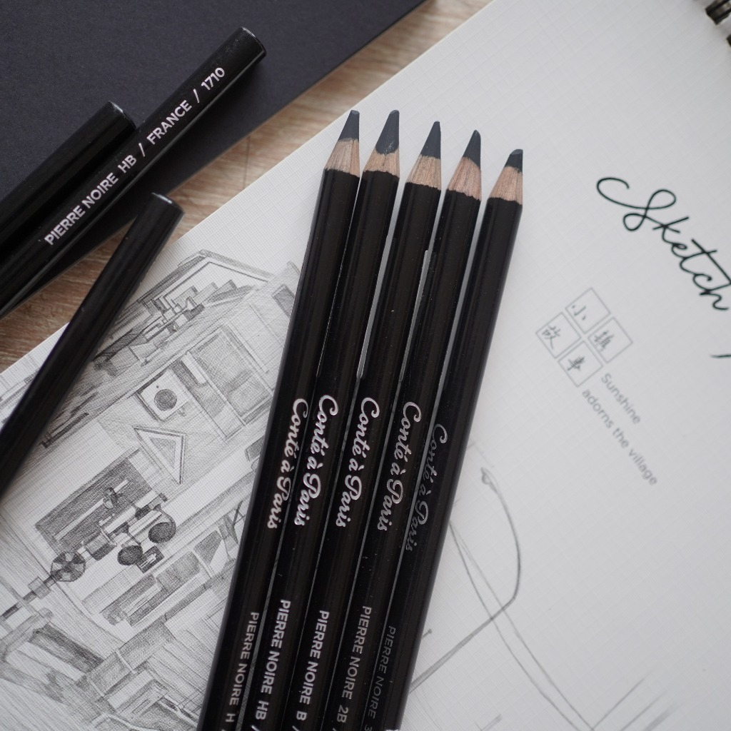PENCIL CONTE PARIS PIERRE NOIRE CHARCOAL | CHARCOAL PENCIL TYPE (1710): H, HB, B, 2B, 3B