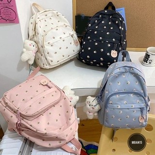 TAS RANSEL WANITA MOTIF BUNGA KOREAN STYLE BACKPACK SEKOLAH WANITA