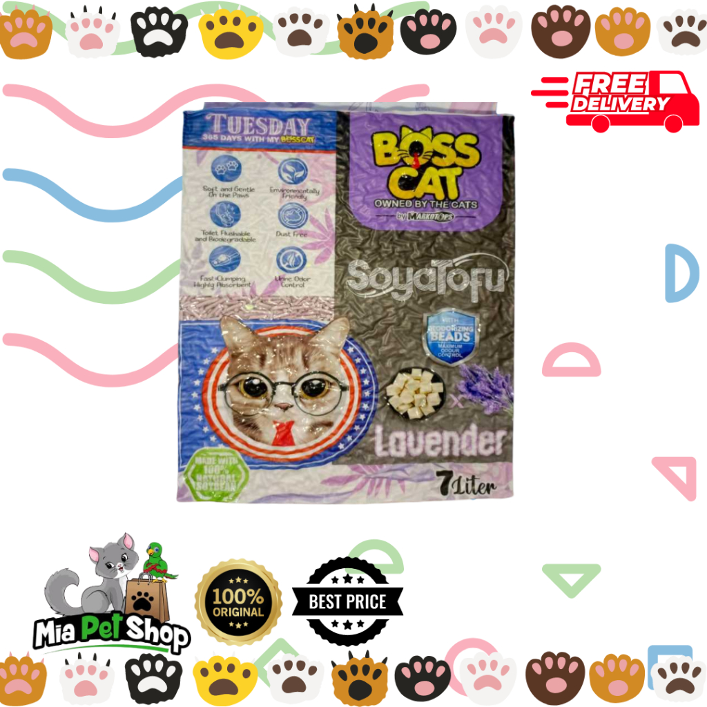 ทรายแมวเต้าหู้หอม Boss Cat Soya Tofu Cat Litter 7L
