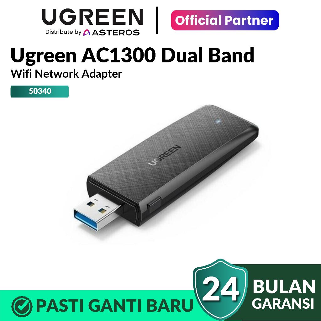 Ugreen AC1300 Dual Band Wifi Network Adapter 50340