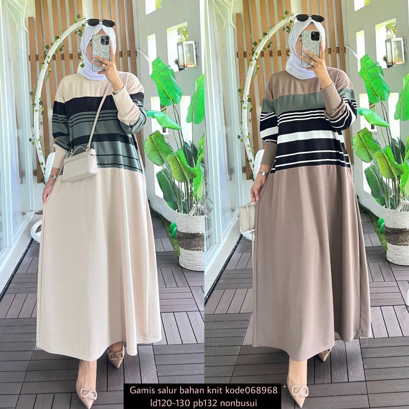 JUMBO KNIT STRIPE GAMIS LD 120-130 PB 132