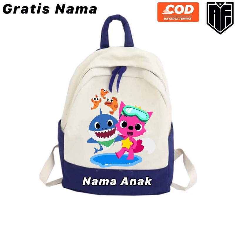 (ชื่อฟรี) Baby SHARK Patterned BABY SHARK กระเป๋าเป้เด็ก