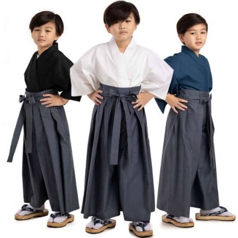 ชุดยูกาตะฮากามะกิโมโนเสื้อผ้าญี่ปุ่นแบบดั้งเดิมสําหรับเด็ก aikido kendo