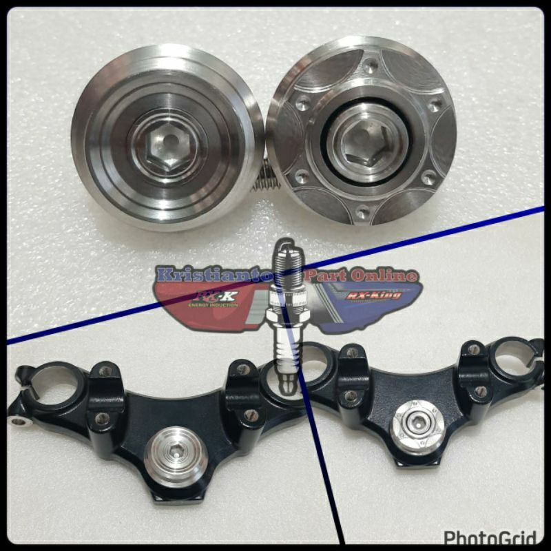 ฝาครอบช็อกและบัดกรี BOLT RXKING RX KING RXK RXS STEERING BOLT SCORPIO VIIXION นินJS สแตนเลสเหล็ก