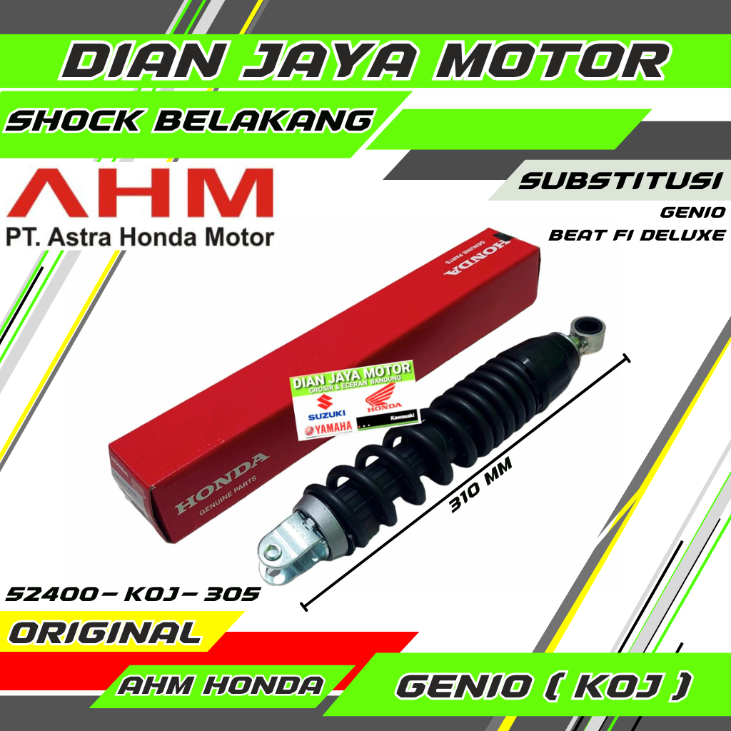 โช๊คหลัง AHM KOJ Honda Scoopy fi esp .Genio Beat Deluxe Beat ใหม่ 52400-KOJ-305 Original Hgp Honda อ
