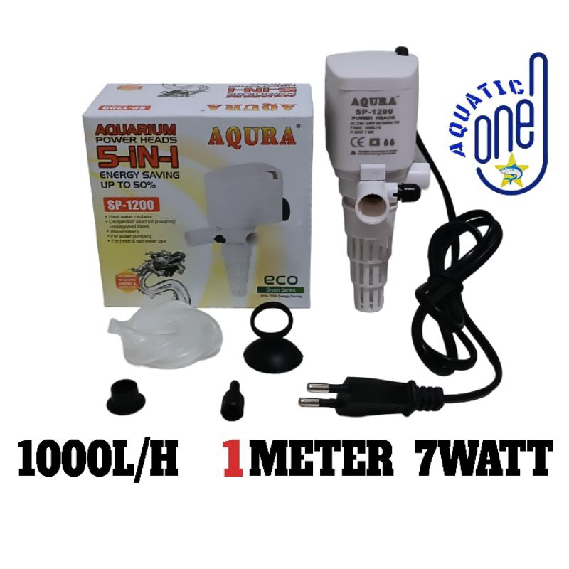 MESIN P0WER HEAD 1200 SP-1200 / GO-1200 เครื่องปั๊มกรองแบบจุ่ม ph หัวไฟ ปั๊มน้ําตู้ปลา ปั๊มน้ําตู้ปล