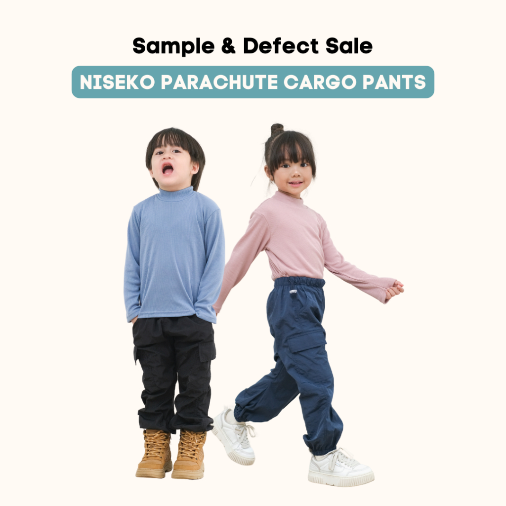 TODA KIDDY - กางเกงคาร์โก้ร่มชูชีพ Niseko - ตัวอย่างและข้อบกพร่อง