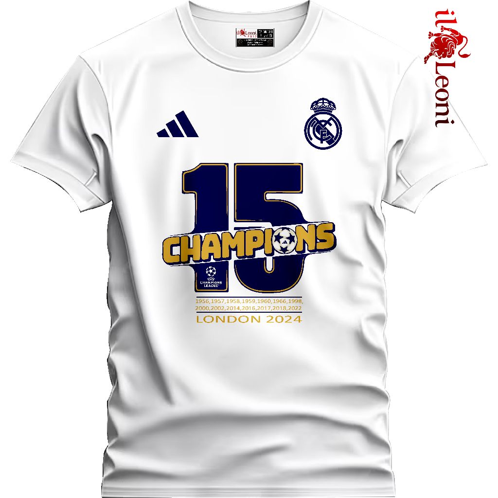 Illeoni- MADRID APORLA T-Shirt 15/ 15th MADRID UCL Champion T-Shirt/ 2024 UCL MADRID CHAMPIONS T-Shi