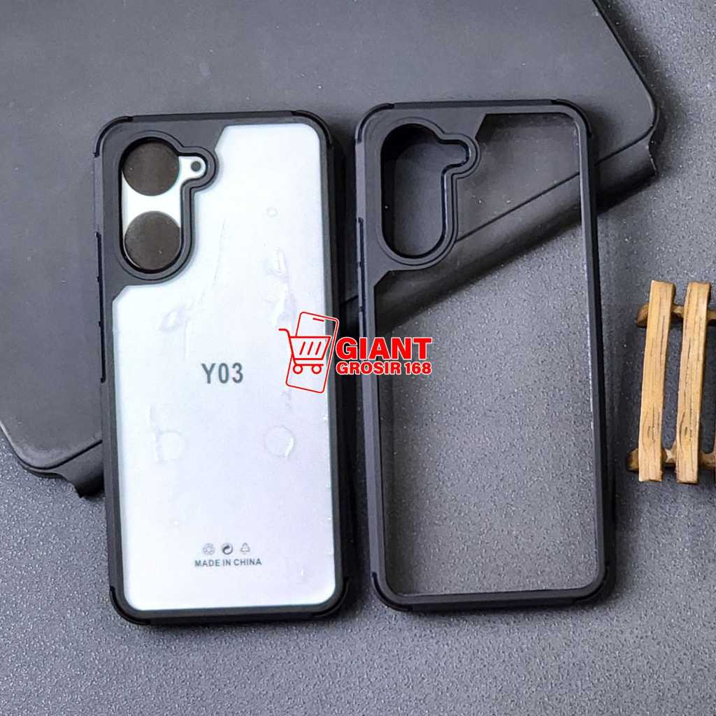 Vivo Y03 เคสใสไฮบริดกันกระแทกป้องกันการตกโปร่งใส Vivo Y03 Vivo Y03T
