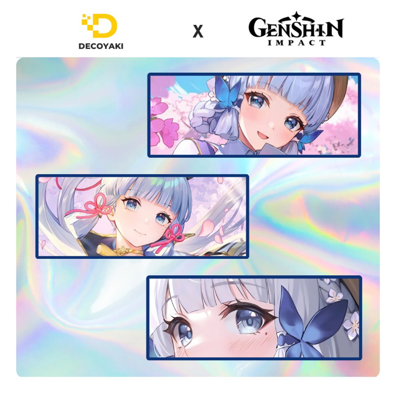 Ayaka Genshin Impact Hologram Slap Sticker, Ayaka Genshin Impact Hologram Sticker