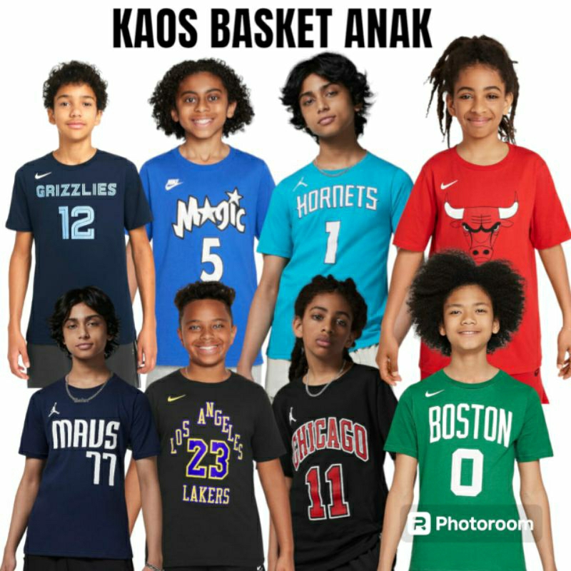 เสื้อยืด NBA สําหรับเด็ก เสื้อยืดแบรนด์ CHILDRENS NIKE CHILDRENS BASKETBALL เสื้อยืด CHILDRENS NBA เ