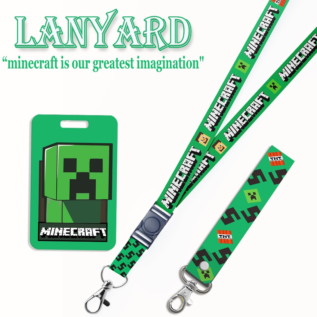 GANTUNGAN Minecraft LANYARD Card HOLDER STRAP พวงกุญแจ, โทรศัพท์มือถือ, บัตรประจําตัว