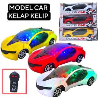 Model car kelap kelip 2 tombol RC Mainan mobil lampu remote kontrol mini car RC