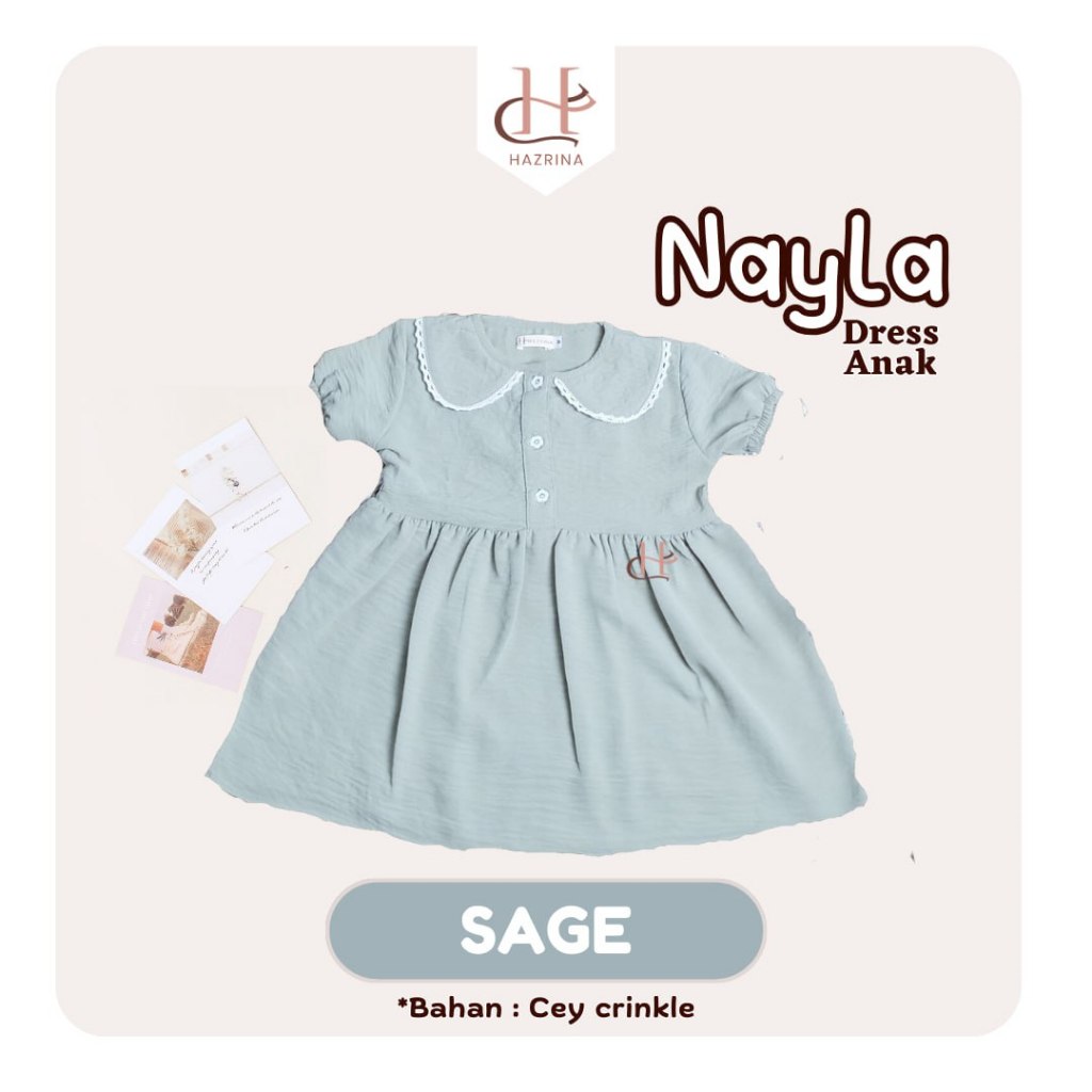 Nayla Dress Kids (Sage) โดย hazrinaofficial