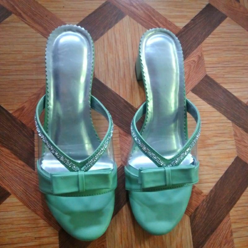 COOL NAILEFASHION Womens 5 CM GEM RIBBON HEEL SANDALS 01