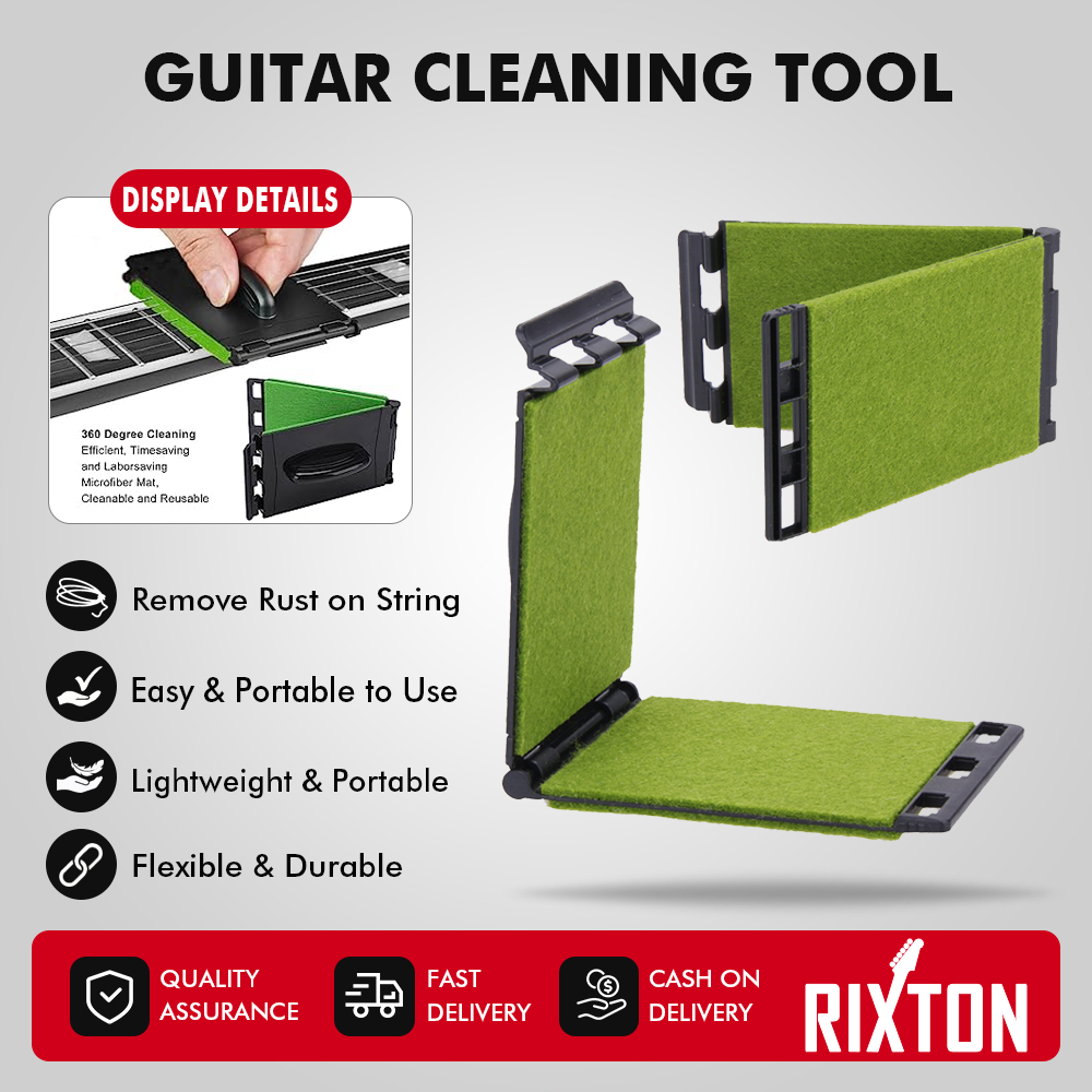 RIXTON กีตาร์ไฟฟ้าเบส Strings Scrubber Fingerboard Rub ทําความสะอาดเครื่องมือบํารุงรักษา