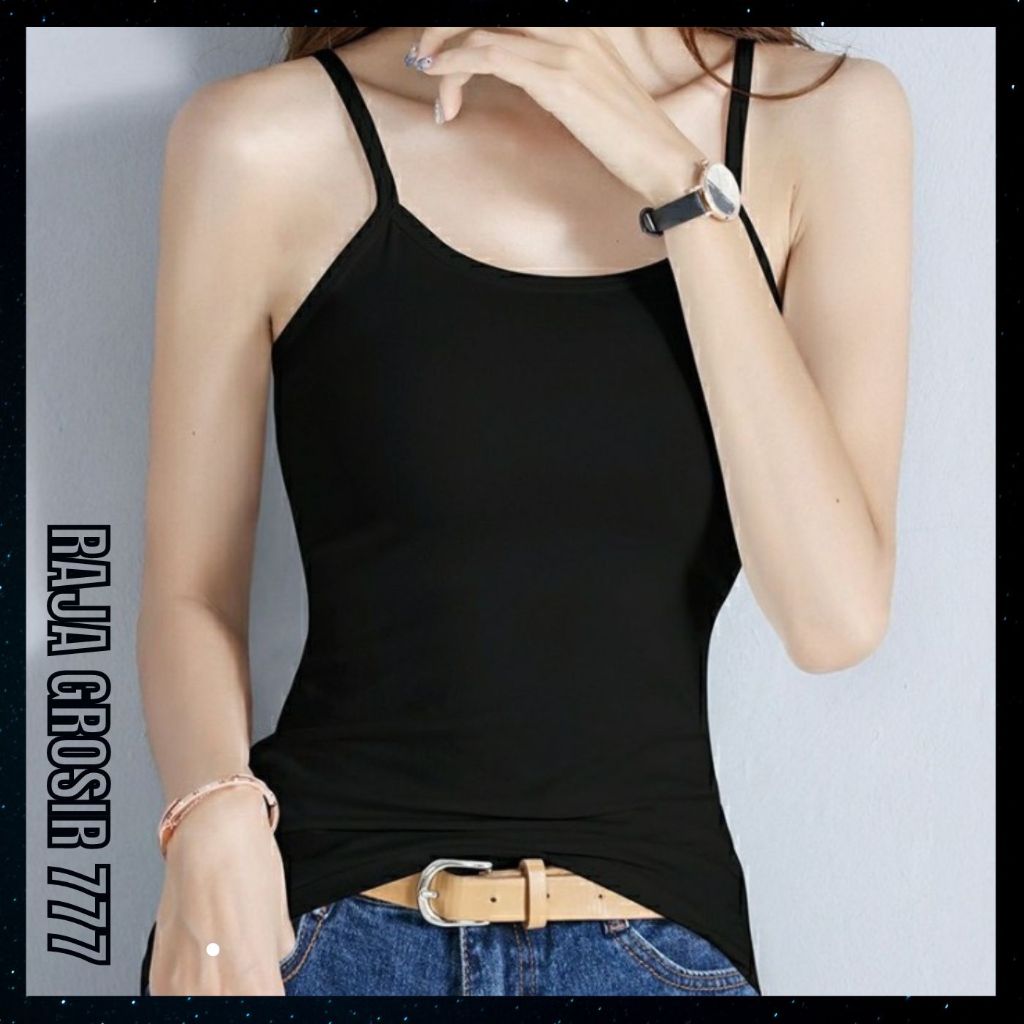 เสื้อกล้ามผู้หญิงเกาหลี Bodyfit Tanktop เกาหลี U คอสายบาง PDW 13