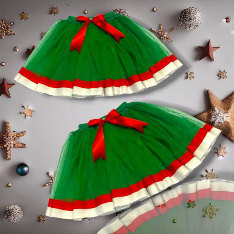 กระโปรงตูตูสําหรับเด็กผู้หญิง/ กระโปรงกระเบื้อง/ ด้านล่าง/กระโปรงทรงสวย อายุ 2-12 ปี