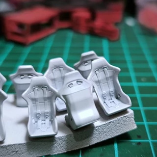 เข็มขัดนิรภัยรถแข่ง - 1/64 Scale Car Seat - Custom 1:64 อุปกรณ์เสริม Diecast Diorama Hotwheels Matchbox Tomica