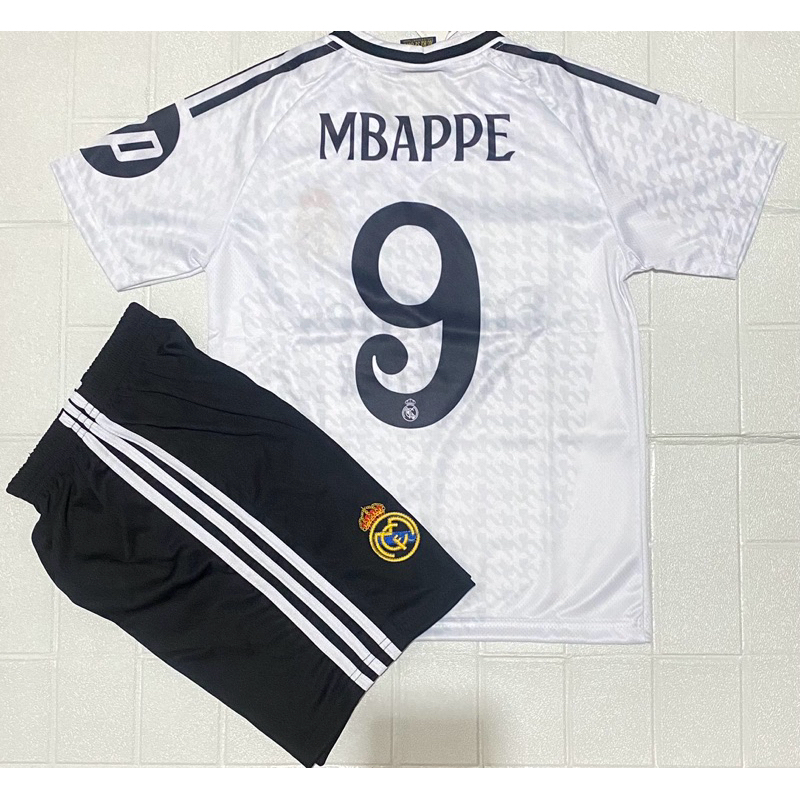 เสื้อแข่ง MBAPPE Madrid ใหม่ล่าสุดปี 2024 สําหรับอายุ 7 ถึง 13 ปี