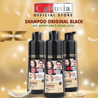 Cultusia Shampoo Original Black With Ekstrak Jahe & Minyak Zaitun 160mL