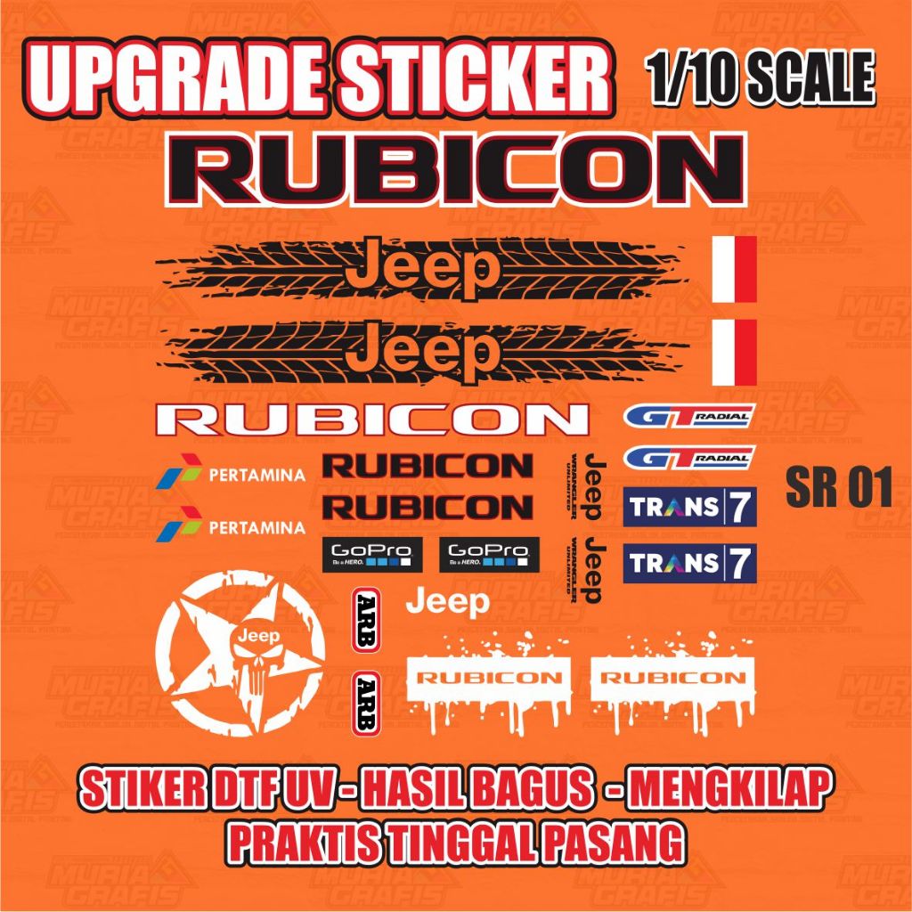 UPGRADE สติ๊กเกอร์รถ RC MN 222 RUBICON 1/10 SCALE