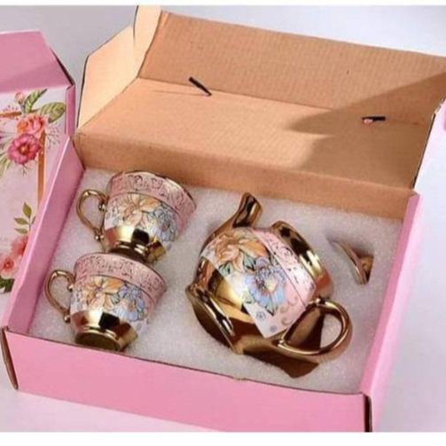 EUROPA CLASSIC STYLE TEAPOT & CUPS SET / 3-IN-1 TEAPOT CUP SET