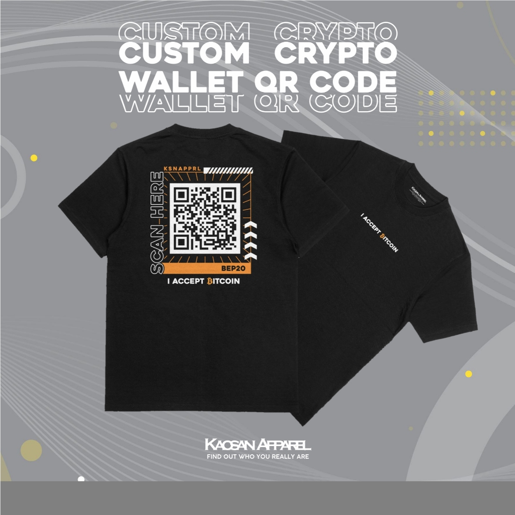 เสื้อยืด Crypto แบบกําหนดเอง Crypto Wallet QR Code/เสื้อยืด QR Code แบบกําหนดเอง/เสื้อยืด Crypto/เสื