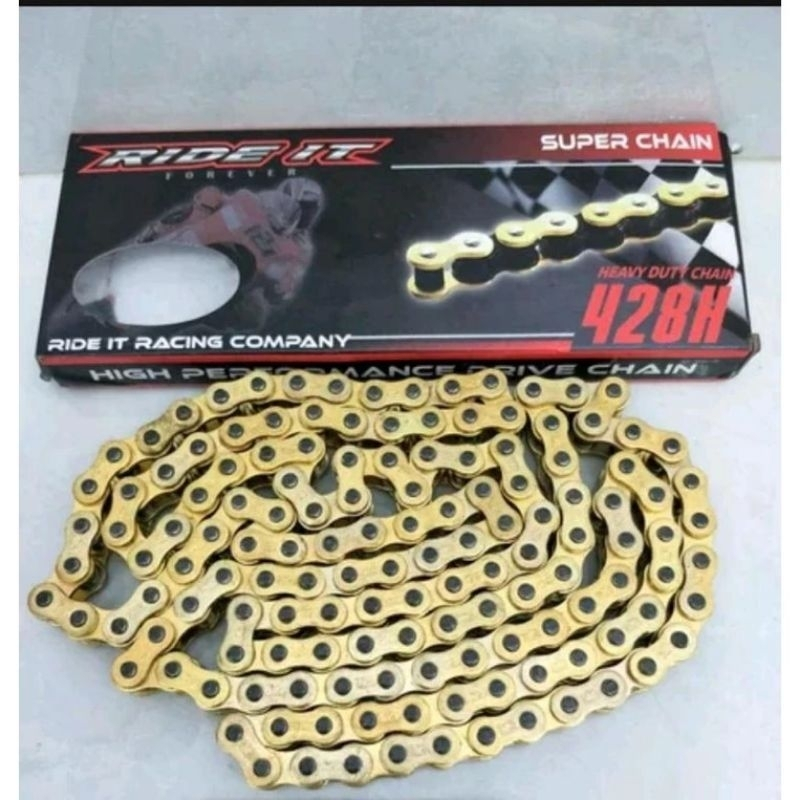Ride it Gold super chain รถมอเตอร์ไซด์โซ่ uk 415Hx130L 428Hx138L 428Hx130L 428Hx140L โซ่รถจักรยานยนต